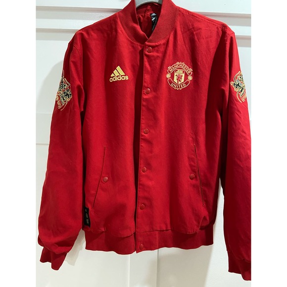 "Adidas Manchester United CNY Bomber Jacket - Red - Size S - Men's 165" - Picture 6 of 11